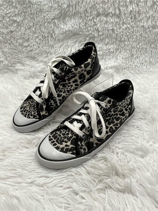 Coach Shoes - Coach Barrett Sneakers Size 7 Black & Tan Leopard-Print Canvas Low-Top Lace-up